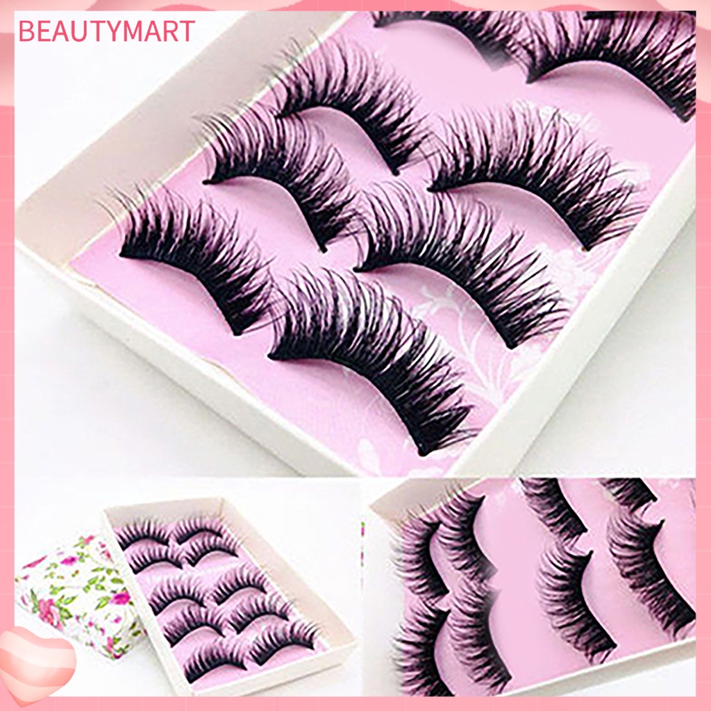 Bộ 5 Cặp Lông Mi Giả Dài Và Dày Tự Nhiên Mềm Mại