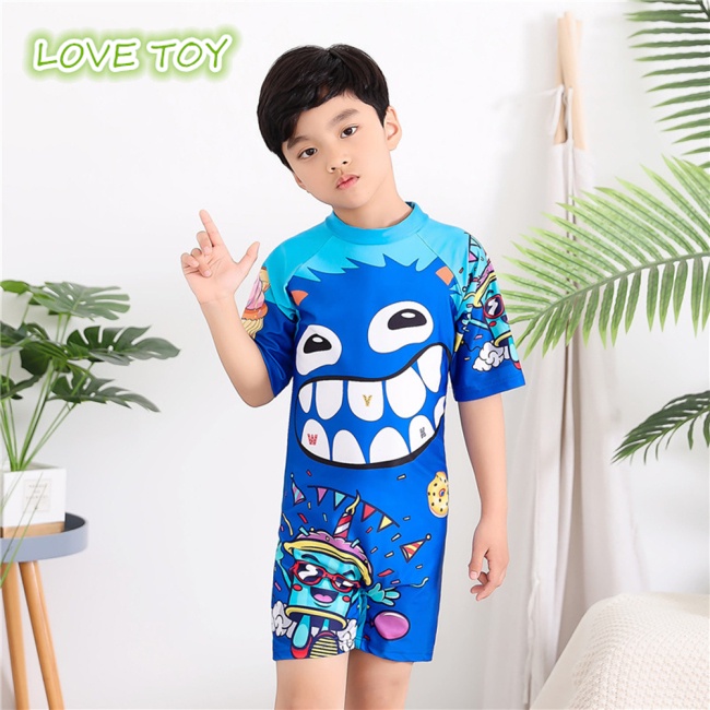 Bộ Đồ Bơi Một Mảnh Chống Nắng Mau Khô In Họa Tiết Hoạt Hình Cho Bé Trai 4-8 Tuổi