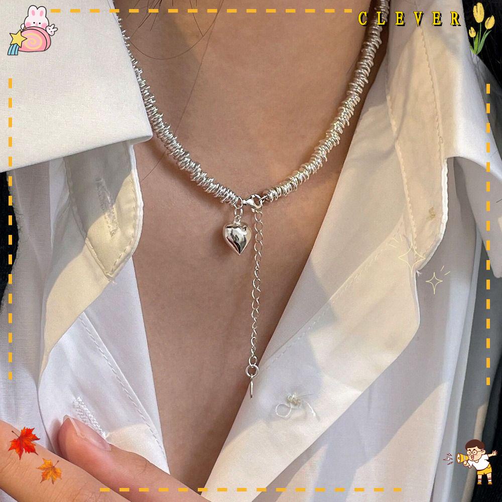 Vòng Cổ Hình Trái Tim Đơn Giản Phong Cách Punk Cổ Điển Cho Nữ