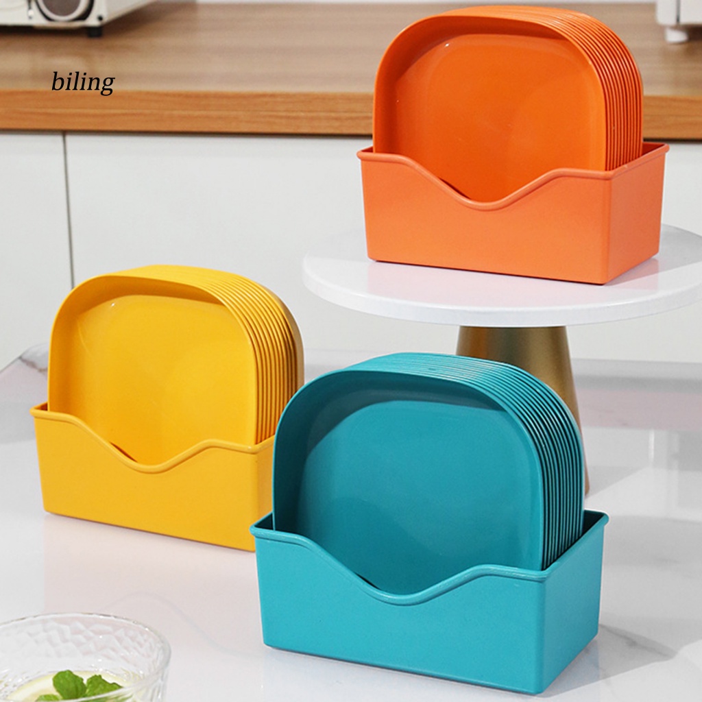 Set 12 Khay Vuông Trơn Mượt Hình Rắn Lót Khay Đựng Thức Ăn Đa Năng