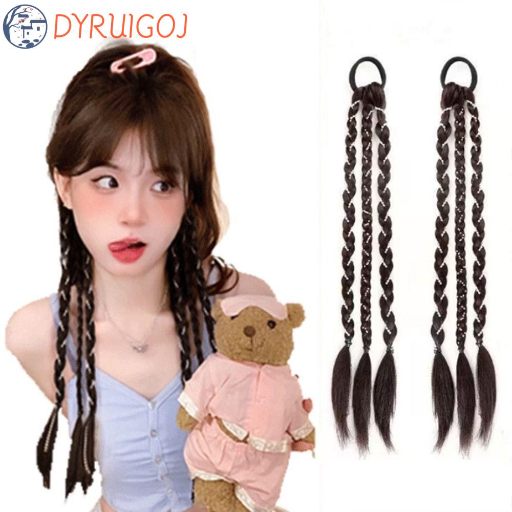 Tóc Giả Kiểu Thắt Bím Bằng Sợi Tổng Hợp Chịu Nhiệt Y2K Màu Đen / Nâu Dành Cho Nữ