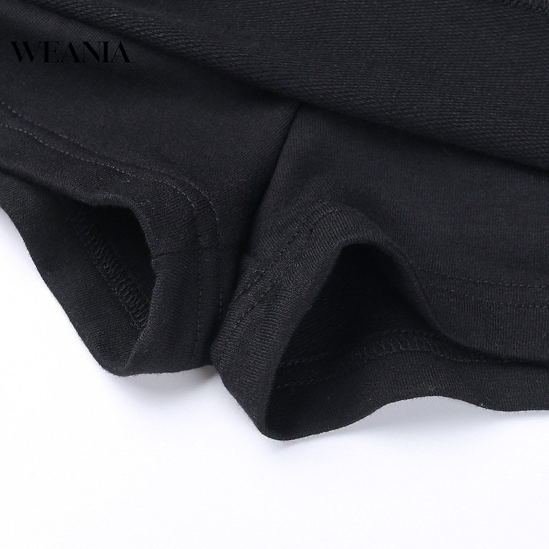 Weania Quần Short Dây Khối Màu Lưng Cao Thời Trang Đường Phố Cho Nữ (Mặc Cả Hai Mặt)