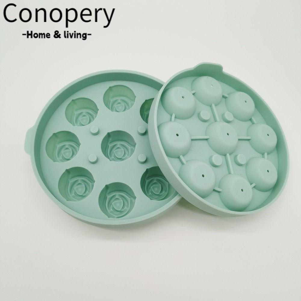 CONOPERYSet 2 Khuôn Silicone Làm Đá Viên Hình Hoa Hồng 3D 1.4 Inch