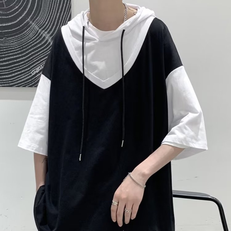 Áo Hoodie Giả Hai Lớp Thời Trang Đường Phố Cá Tính Cho Nam