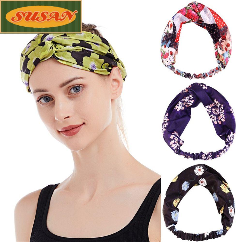 SUSANS Băng Đô Thắt Nút Co Giãn In Họa Tiết Trái Cây Thời Trang