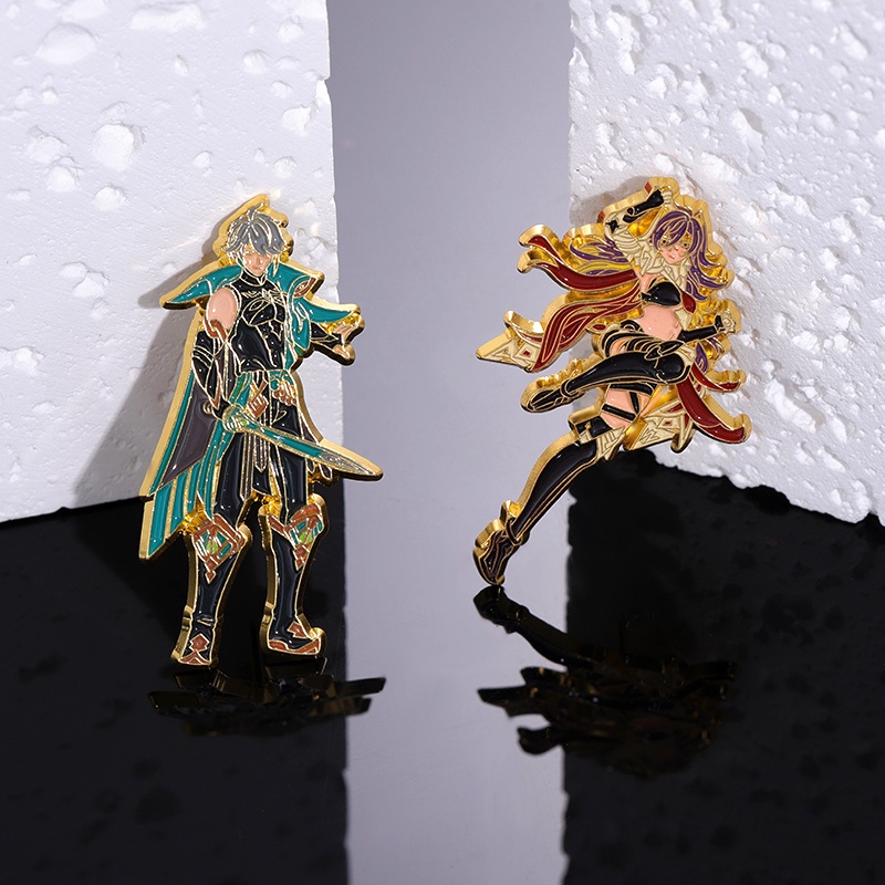 Huy Hiệu Cài Áo Tráng Men Nhân Vật Âm Nhạc Keqing Xiao Zhongli Klee Hutao Qiqi Ganyu Mini
