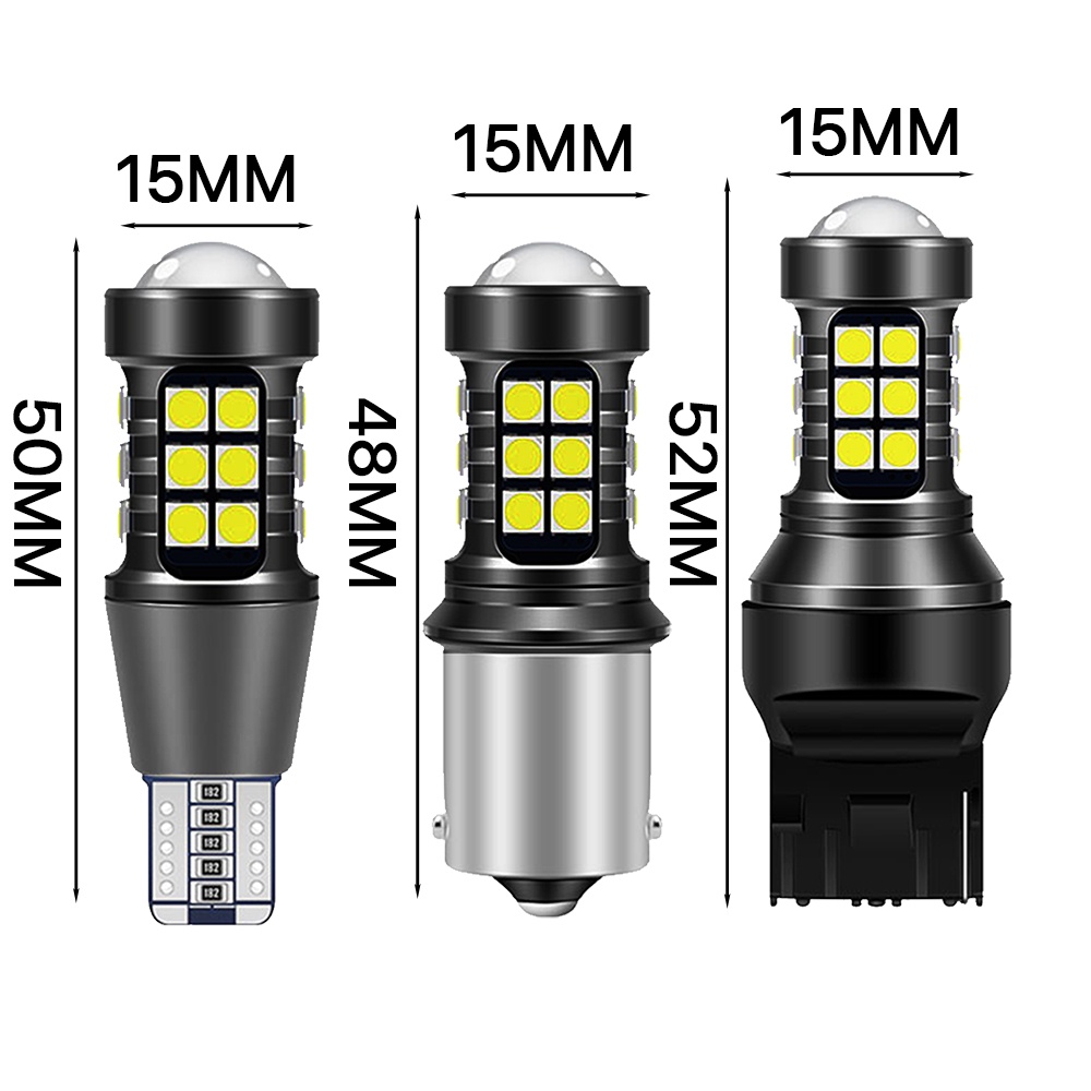 Set 2 Đèn LED Tín Hiệu 1156 P21W BA15S 7440 W21W 12V T15 W16W 3030 Ánh Sáng Trắng Dành Cho Ô Tô