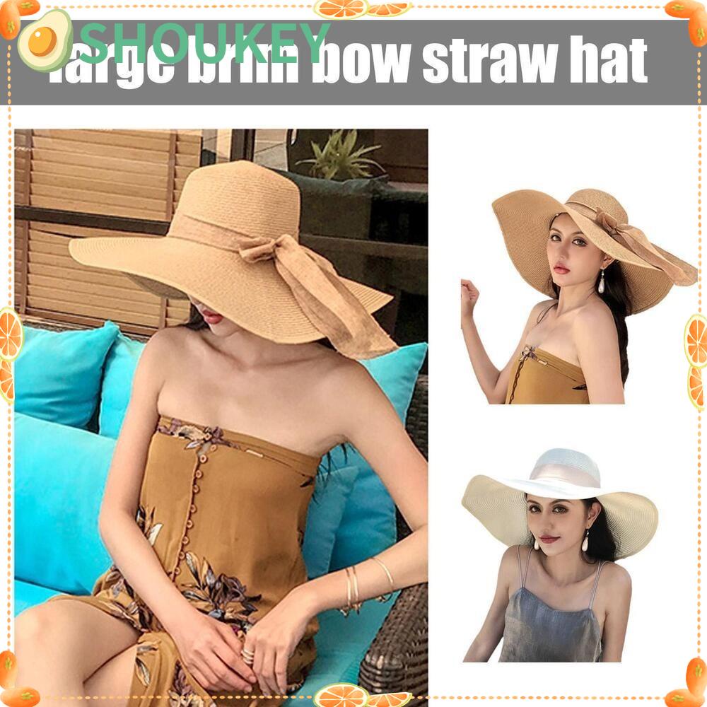 SHOUKEY Nón Cói Rộng Vành Thời Trang Đi Biển Mùa Hè Cho Nữ