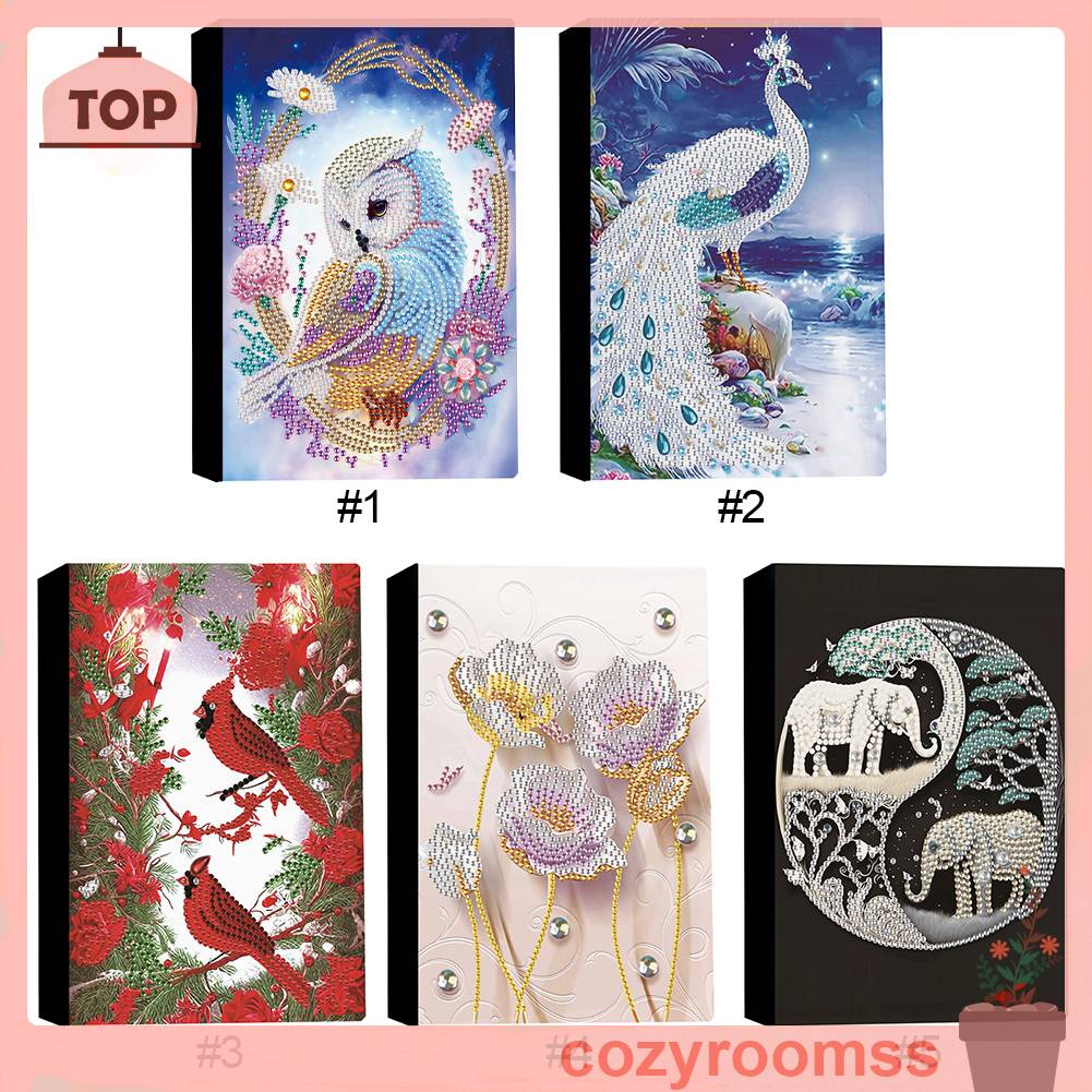 Sổ Tay Khổ A5 5D Đính Đá Kim Cương 50 Trang Sáng Tạo