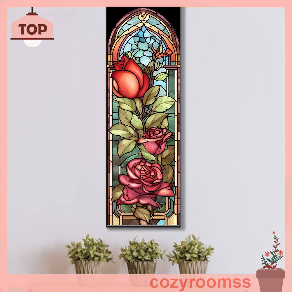 Tranh Đính Đá Kim Cương Toàn Bộ 5D DIY Hình Vẽ Hoa Hồng Trang Trí Nhà Cửa