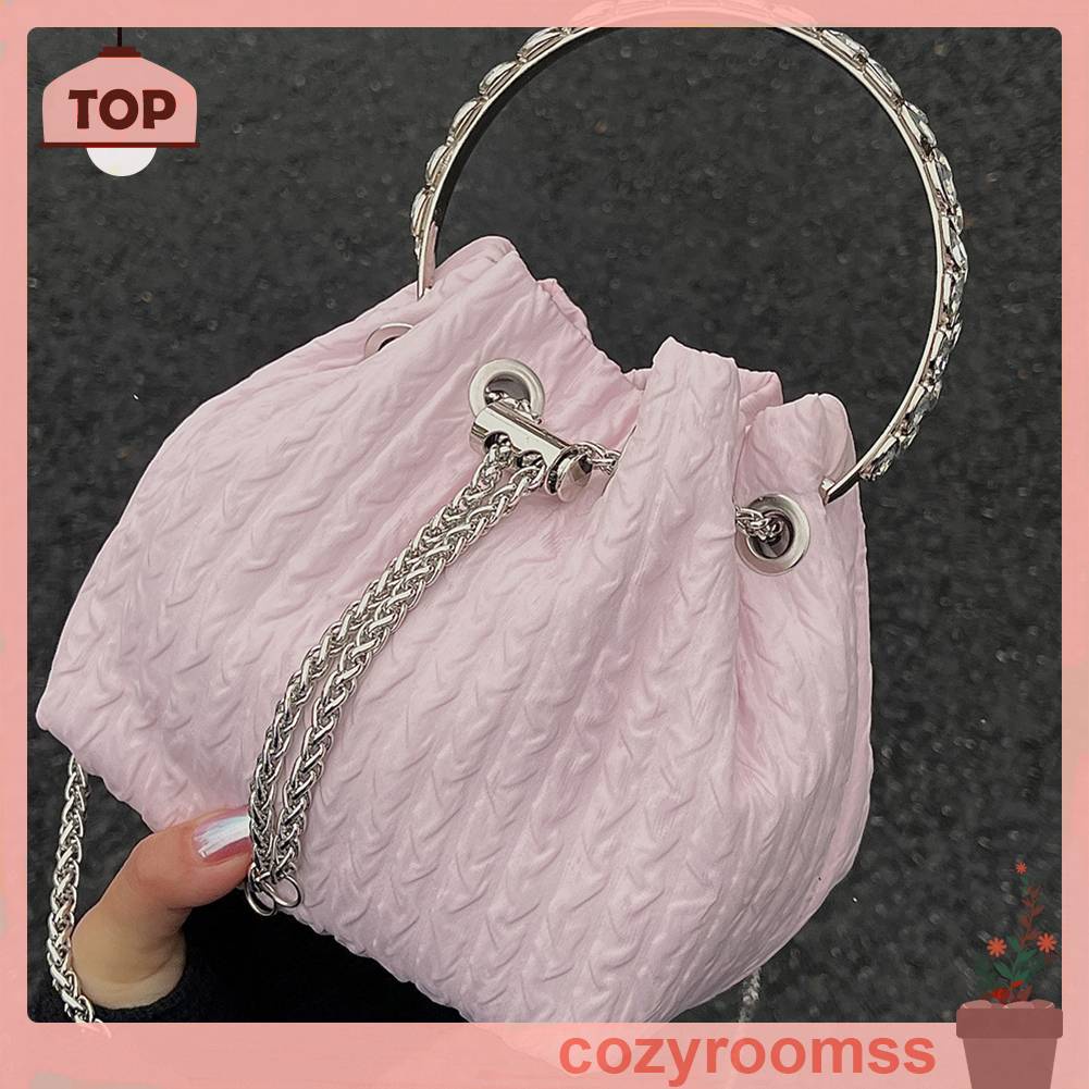 Túi Xách Bucket Nhỏ Đính Đá Thời Trang Cho Nữ