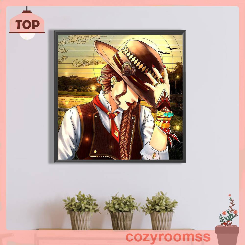 Tranh Đính Đá Kim Cương Toàn Bộ 5D DIY Hình Vẽ Cô Gái Trang Trí Nhà Cửa