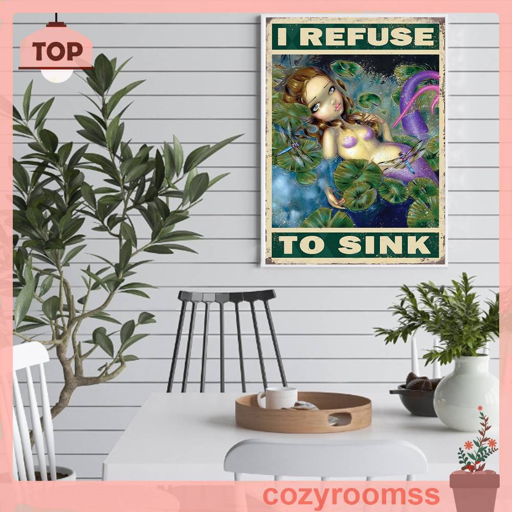 Bộ Tranh Đính Đá 5D Tự Làm Toàn Diện Hình Nàng Tiên Cá Trang Trí Nhà Cửa