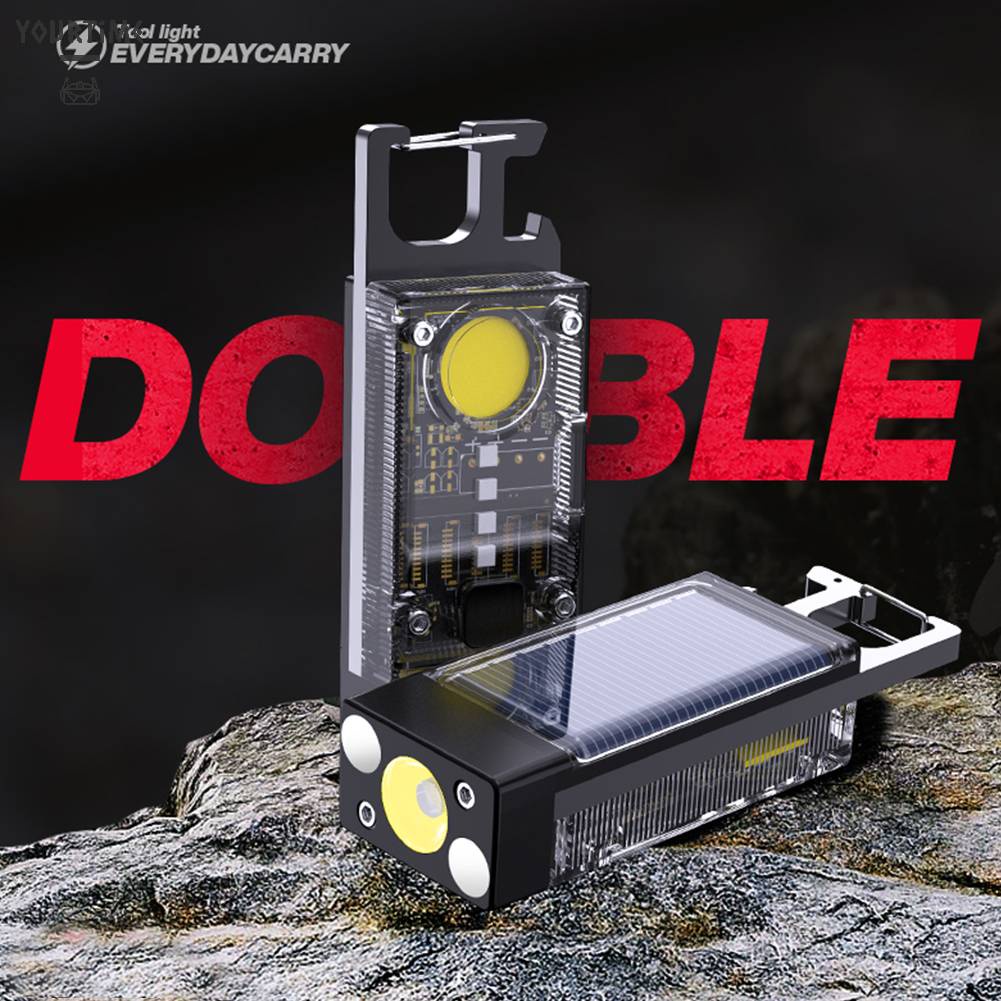 Đèn Pin Năng Lượng Mặt Trời 500LM Cổng Sạc USB Loại C 500mAh IPX4 Chống Thấm Nước