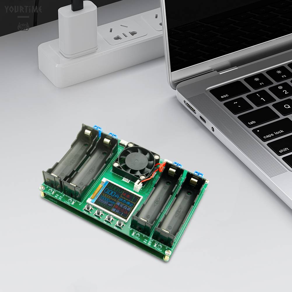 Mô Đun Kiểm Tra Dung Lượng Pin 18650 4 Kênh Loại C Có Màn Hình LCD
