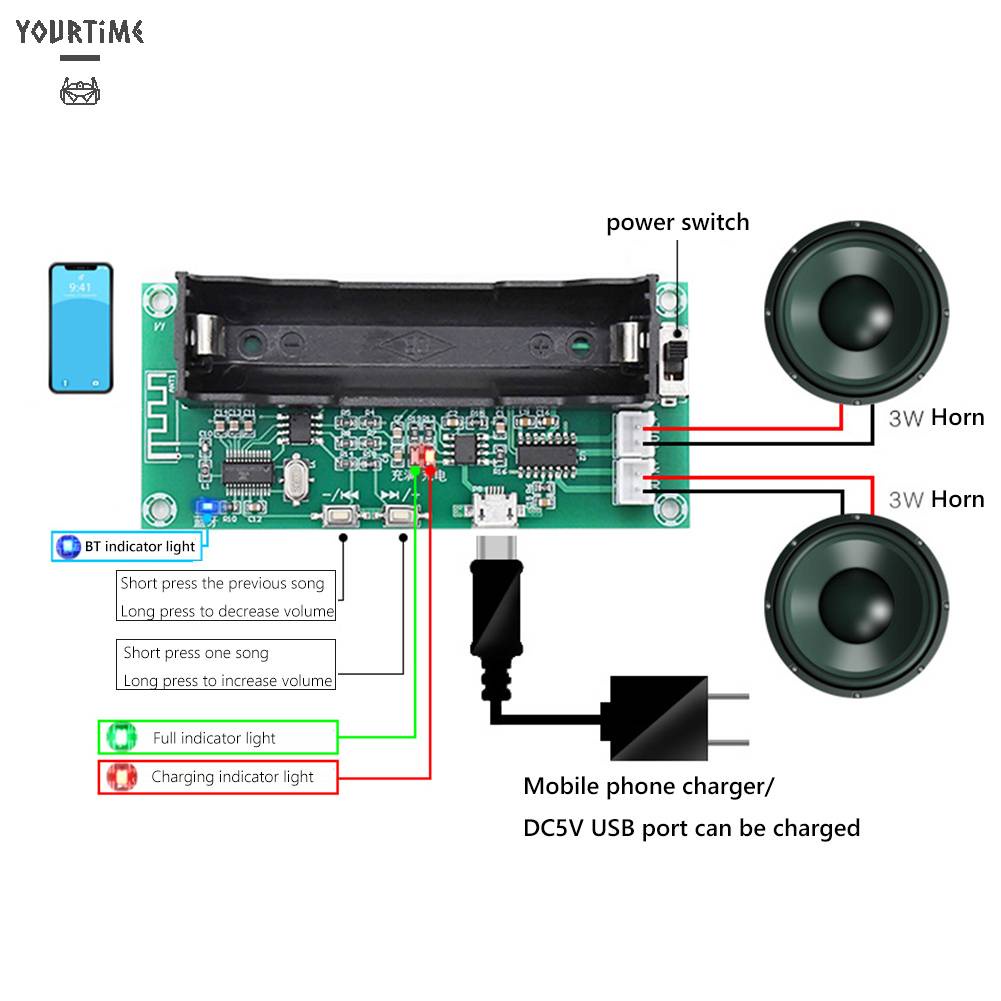 Bảng Mạch Khuếch Đại Tín Hiệu Bluetooth 5.0 3W + 3W Kênh Kép PAM8403 XH-A153