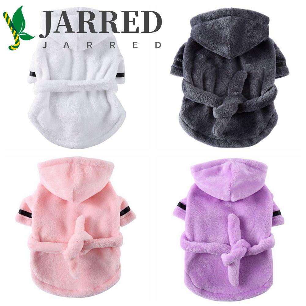 JARRED Áo Choàng Tắm Cho Thú Cưng Cỡ Nhỏ Bằng Vải Flannel Không Xơ