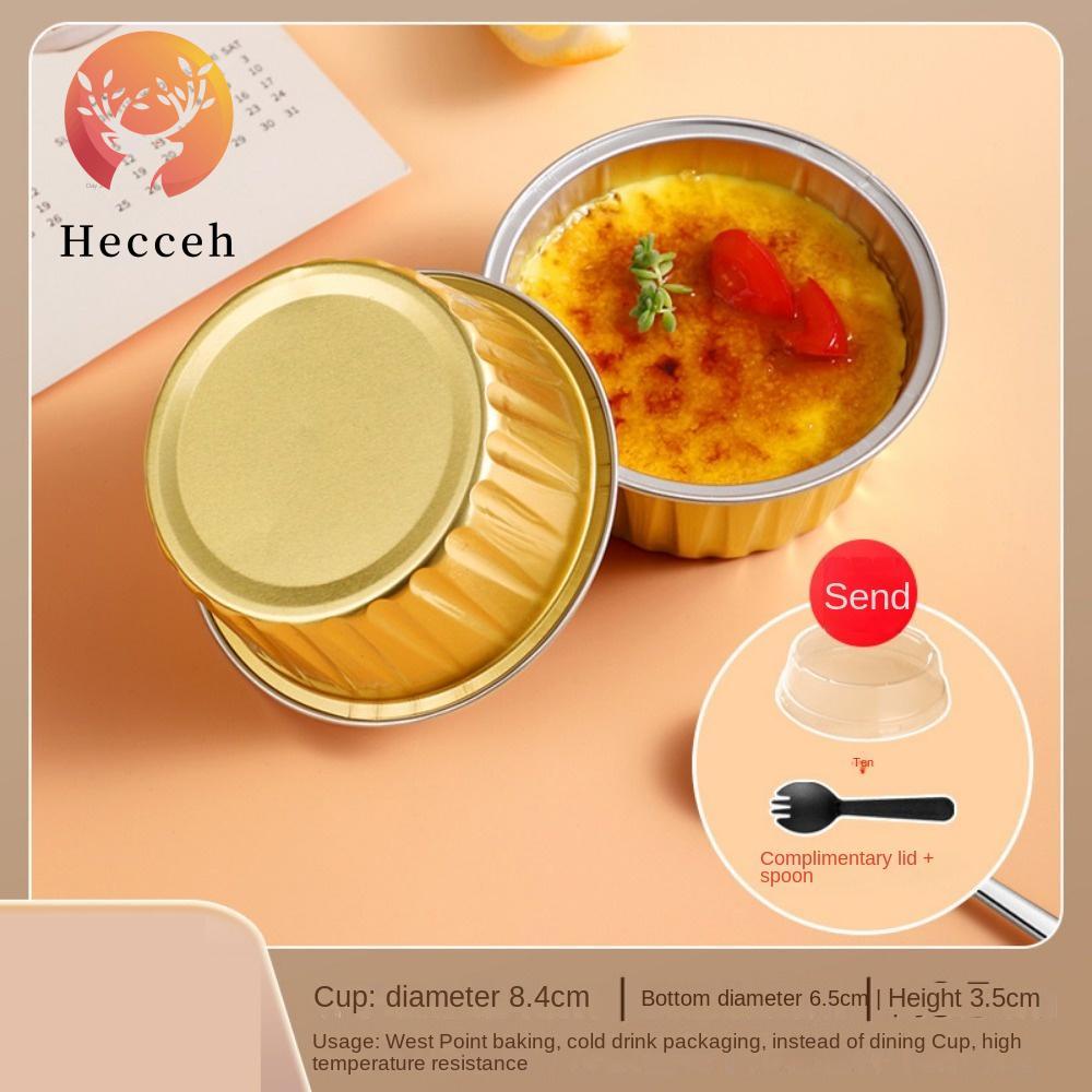 HECCEH Set 60 Cốc Lá Nhôm Hình Tròn Có Nắp Đậy Đựng Bánh Cupcake