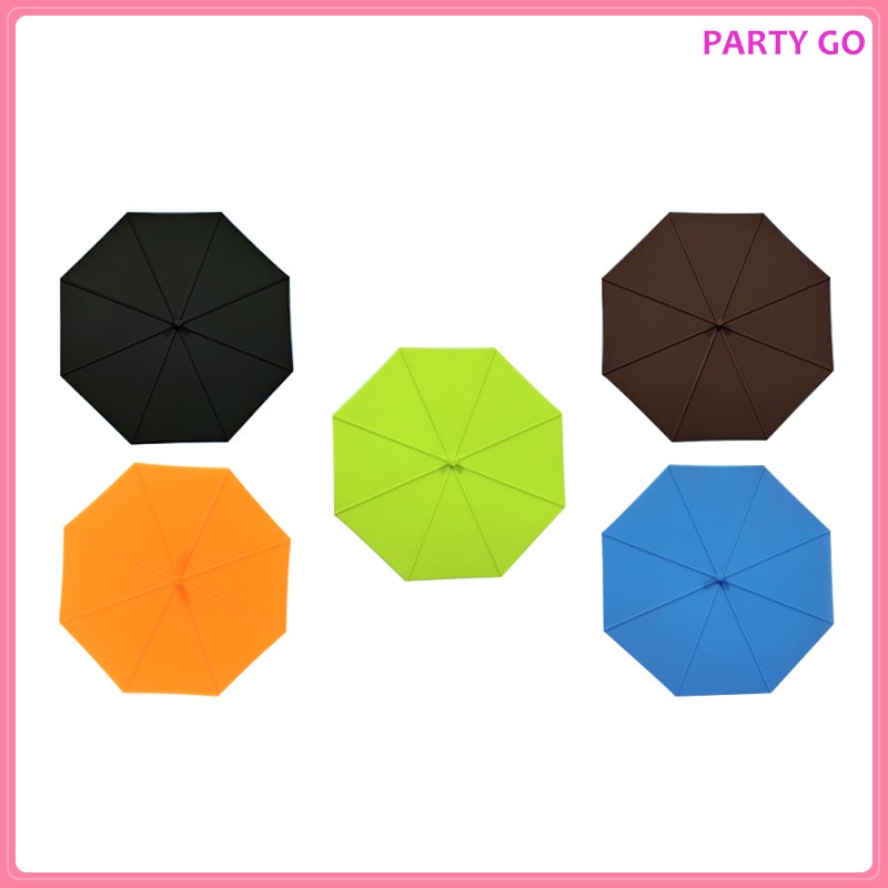 Set 5 Nắp Đậy Cốc Nước Bằng Silicone Hình Chiếc Ô Dù Độc Đáo