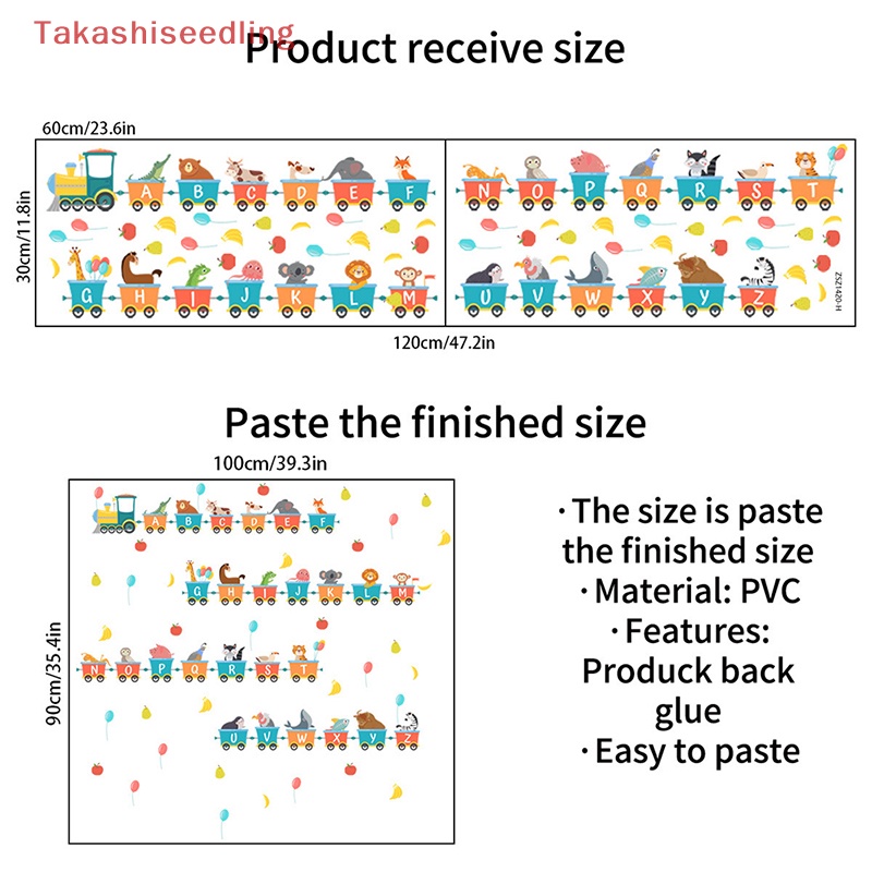 Miếng Dán Tường Trang Trí Phòng Trẻ Em Hình Động Vật Và Bảng Chữ Cái