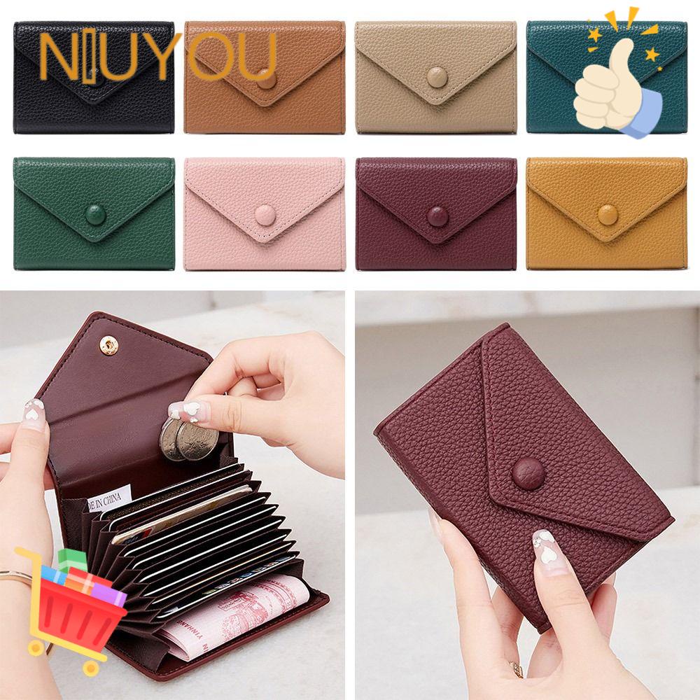 Bao Da Điện Thoại NIUYOU Màu Trơn Chống Trộm Có Ngăn Đựng Thẻ RFID Cho Nam Và Nữ