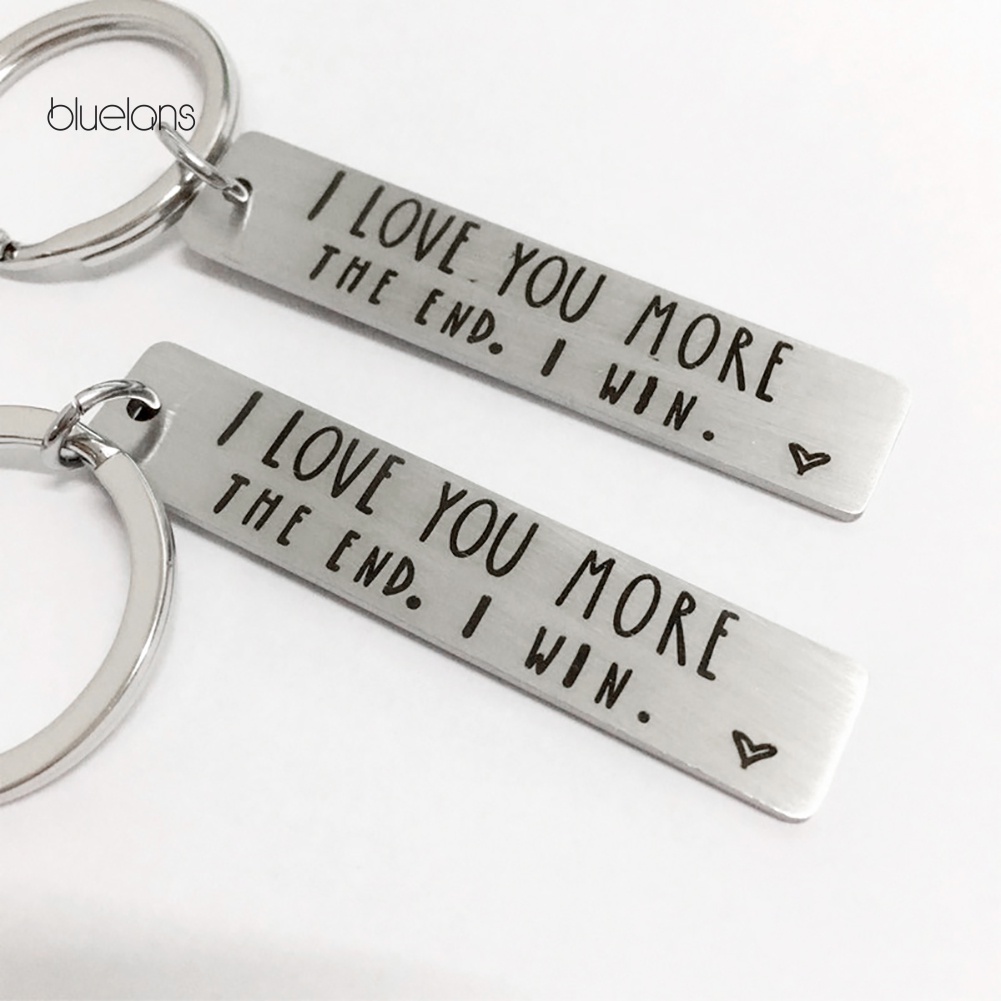 Móc Khóa Dây In Chữ I LOVE YOU MORE THE END Xinh Xắn