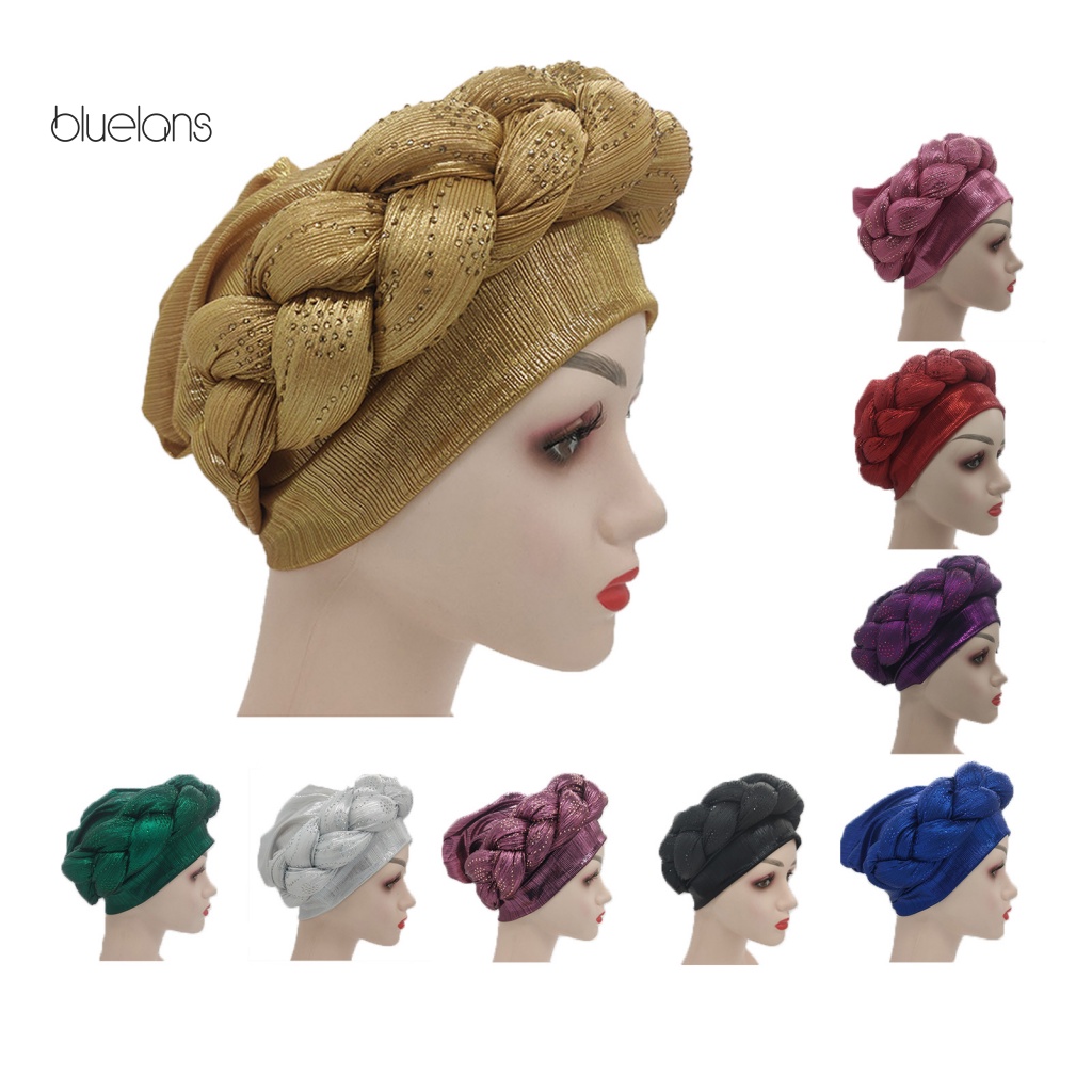 Mũ Turban Bluelans Co Giãn Tốt Dày Dặn Thiết Kế Bện Dây Nhiều Màu Thời Trang Giáng Sinh Cho Nữ