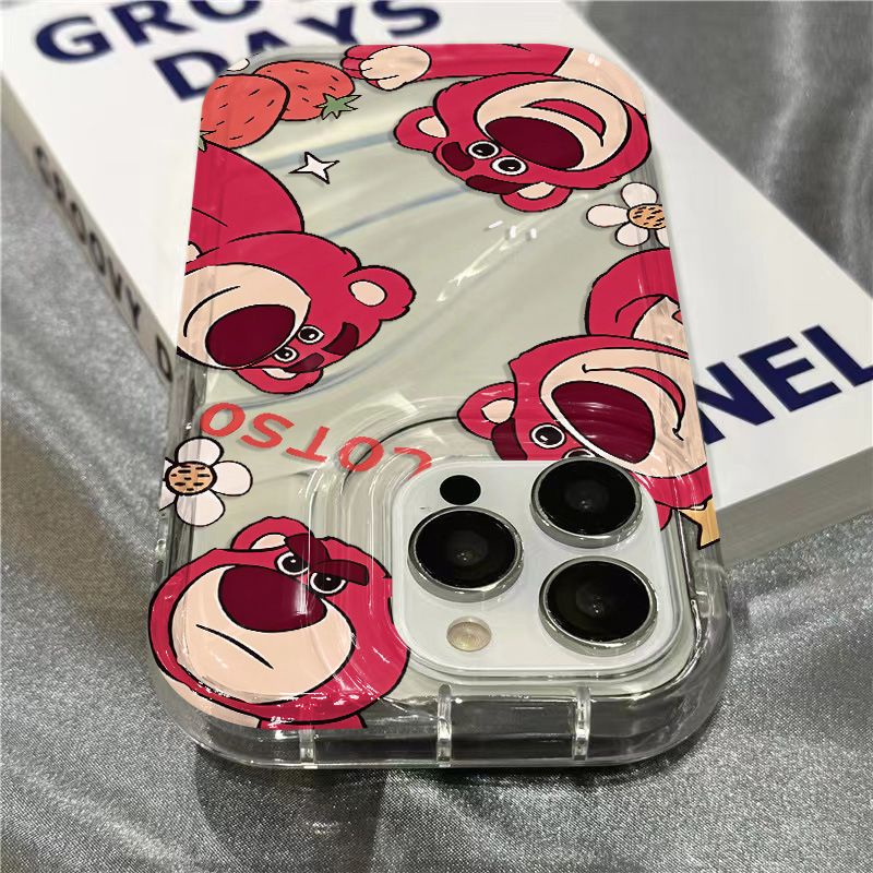 Ốp Điện Thoại Mềm Trong Suốt In Hình Gấu Và Dâu Tây Dễ Thương Cho Iphone 8 14Promax / sinsxr plus / 7111312 Phấn Trang Điểm 2Glwwwww 2Glwwww