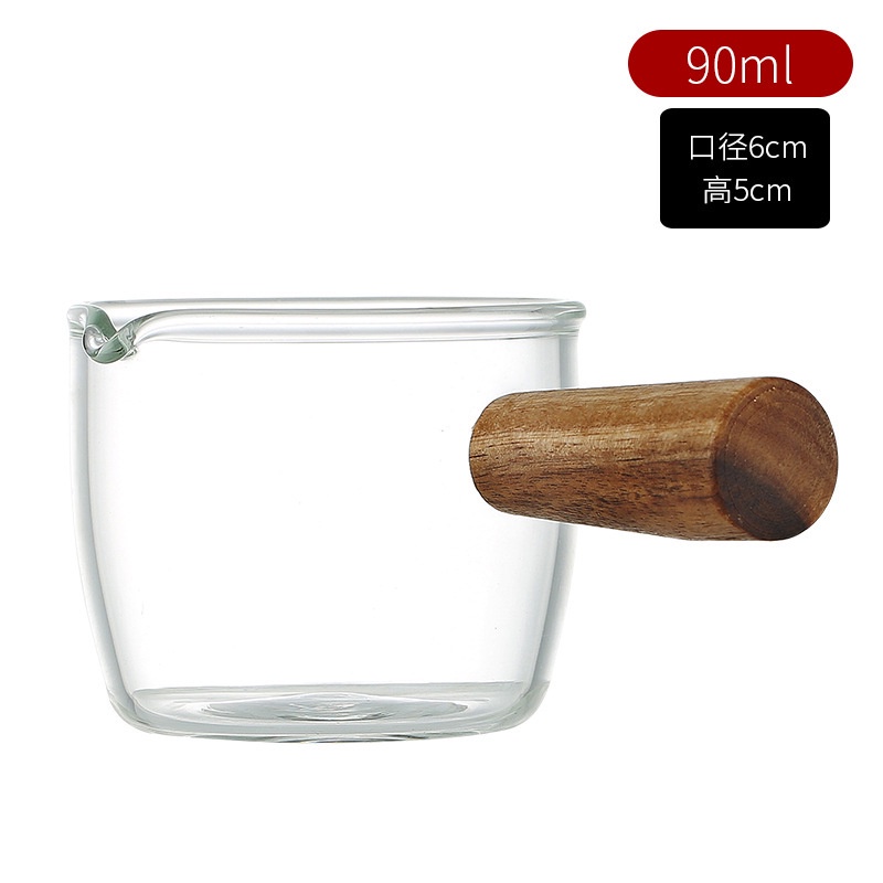 Shamjina Cốc thủy tinh đựng sữa/ cà phê mini đa năng có tay cầm phong cách phương Tây