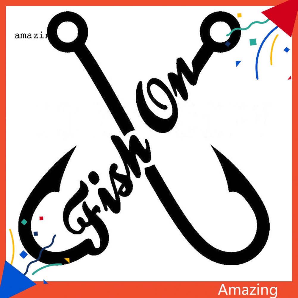 Miếng Dán Phản Quang Hình Móc Câu &amp; Cá Độc Đáo Trang Trí Xe Hơi DIY