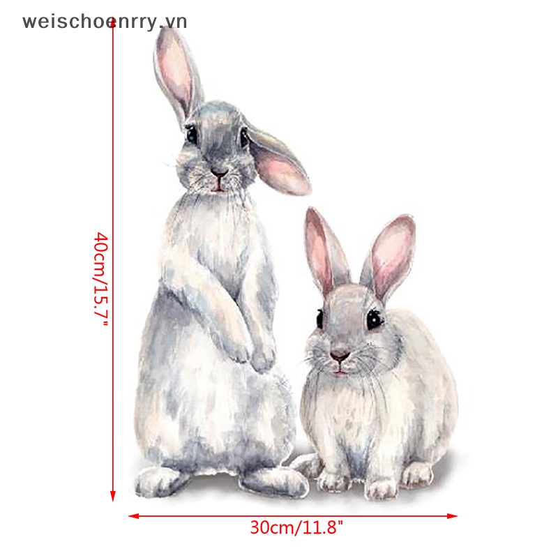 Sticker Dán Tường Họa Tiết Thỏ Paing Dễ Thương Bắt Mắt