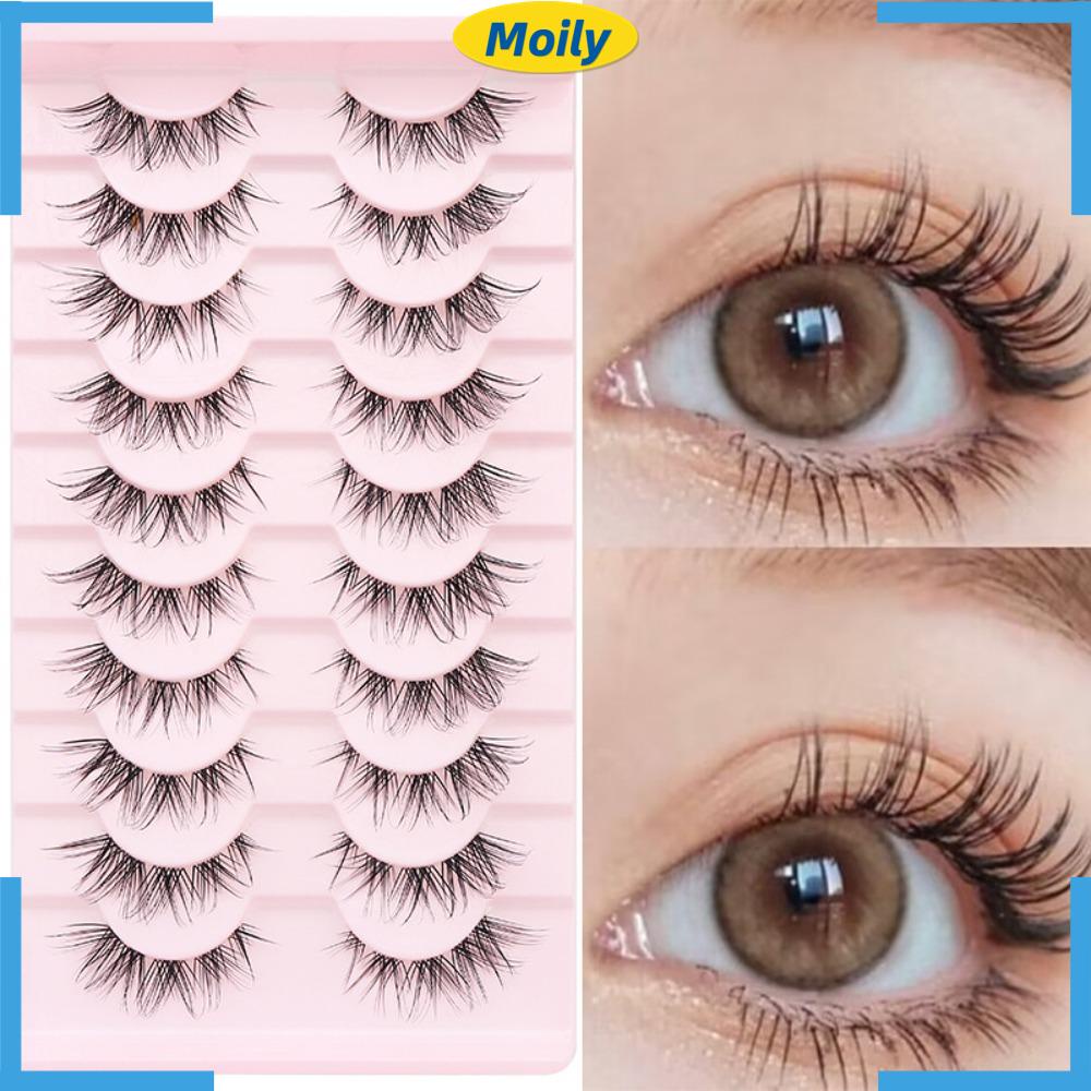 Set 10 Cặp Lông Mi Giả Màu Đen Tự Nhiên Bằng Sợi Tổng Hợp Dành Cho Nữ