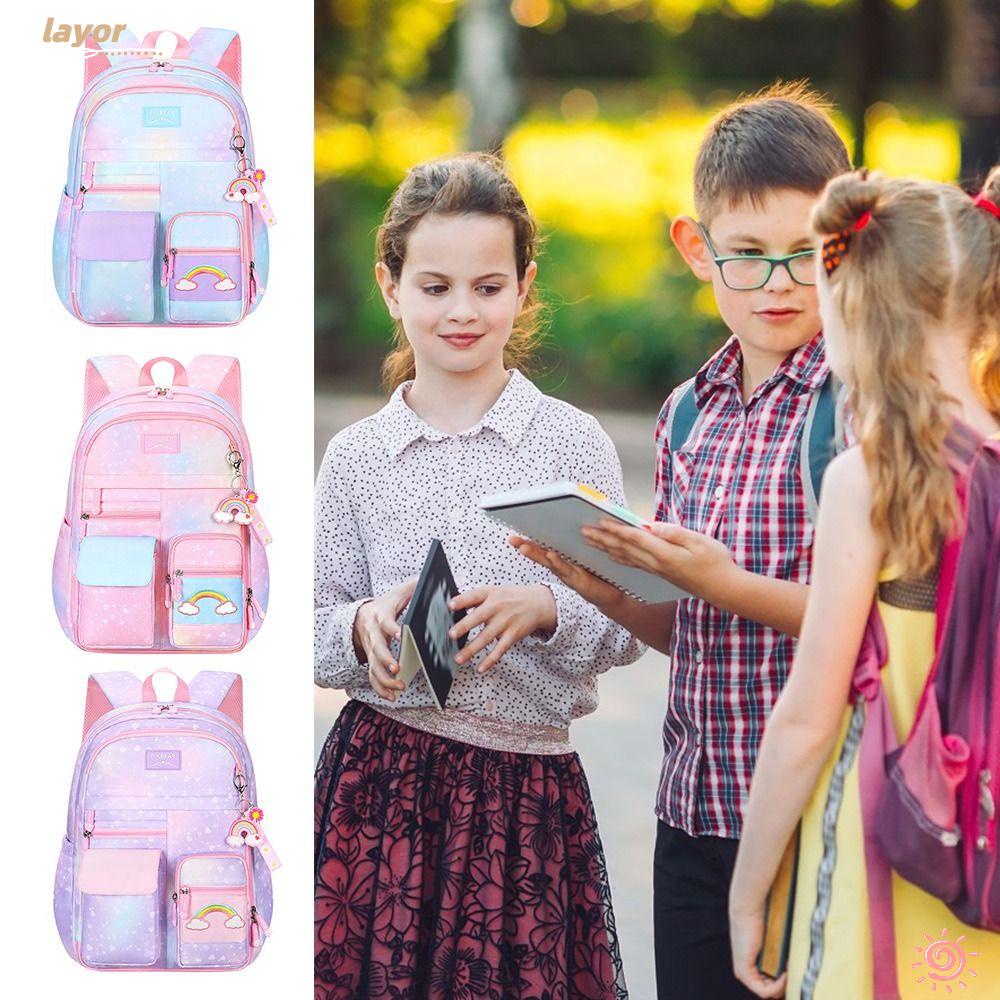 Ba Lô Đi Học Chống Thấm Nước Trọng Lượng Nhẹ Màu Sắc Gradient Chất Lượng Cao Dành Cho Trẻ Em