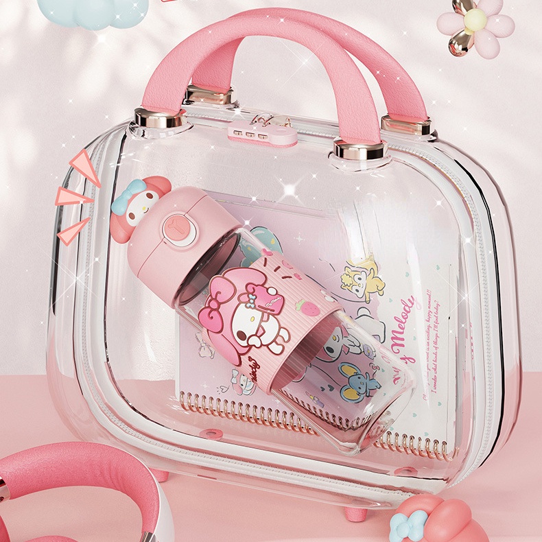 Kawaii Sanrio Chai Nước Poppurin Kuromi Cinnamoroll Phim Hoạt Hình Ngoài Trời Kids Cup Boys Girls Quà Tặng