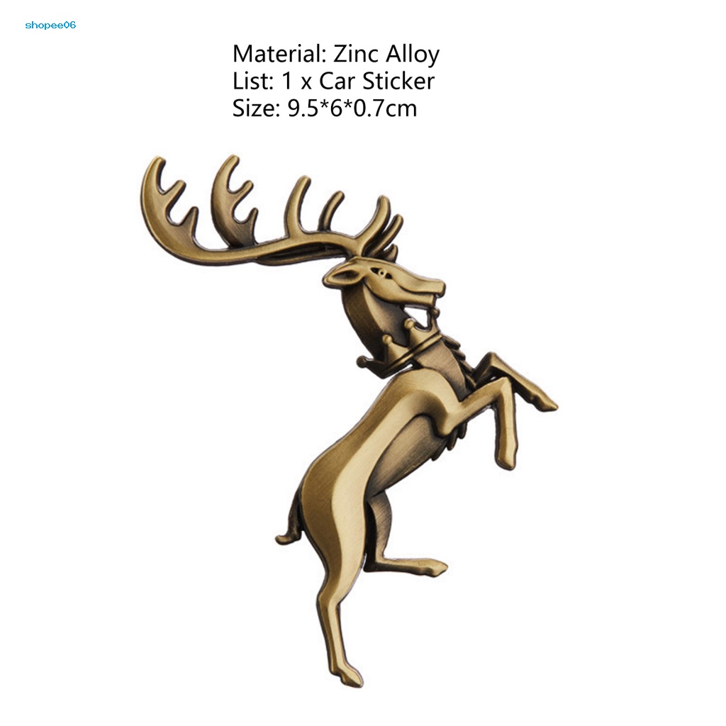 Nhãn Dán Trang Trí Thân Xe Hơi Mạ Điện Hình Hươu 3D Chống Rỉ Sét Không Phai Màu