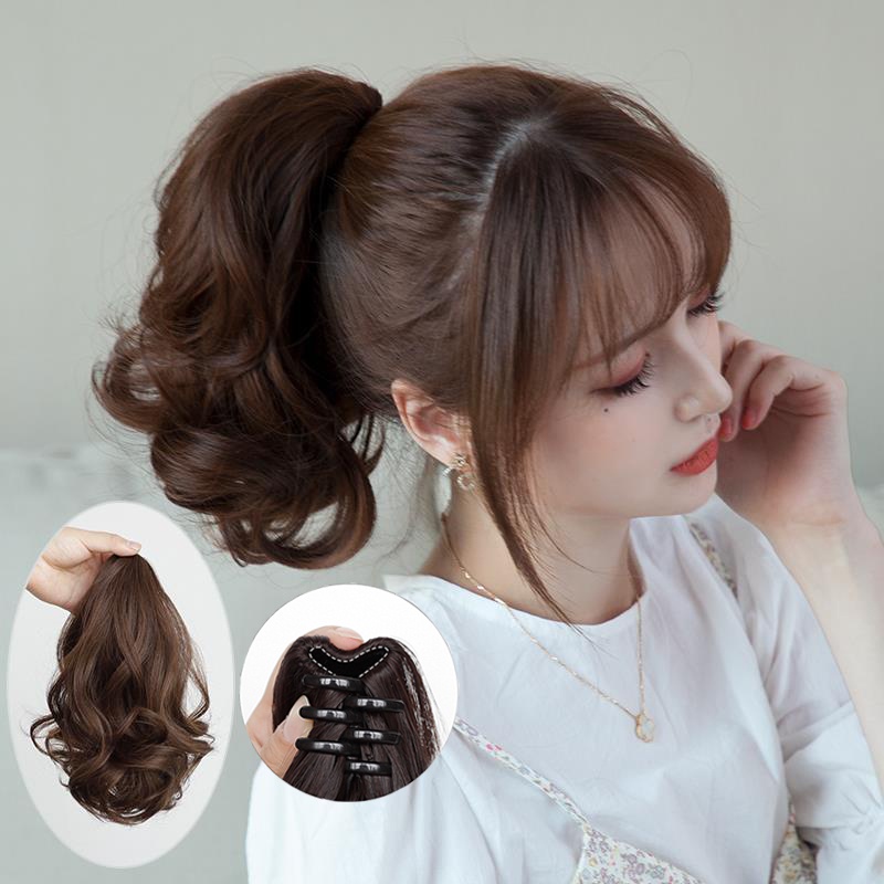 Tóc Giả Đuôi Ngựa Dài Gợn Sóng Bằng Sợi Tổng Hợp Dành Cho Nữ