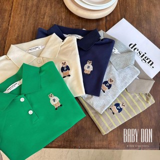 Áo thun polo gấu thêu cho bé trai và bé gái