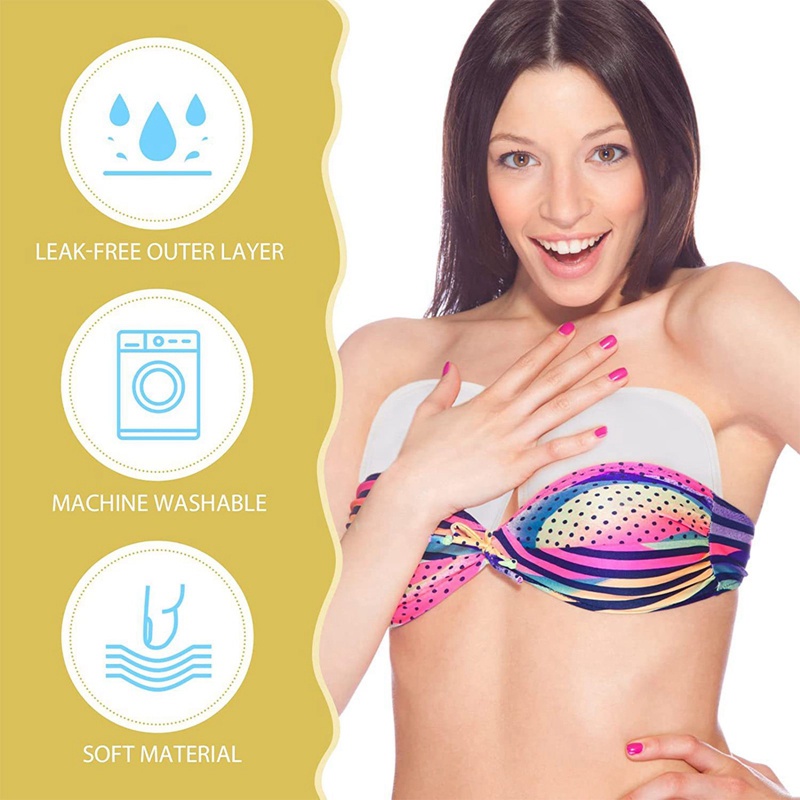 Bộ 4 Miếng Đệm Ngực Thầu Dầu Thầu Dầu Hữu Cơ Mềm Mại Thoải Mái Có Thể Giặt Rửa Và Tái Sử Dụng