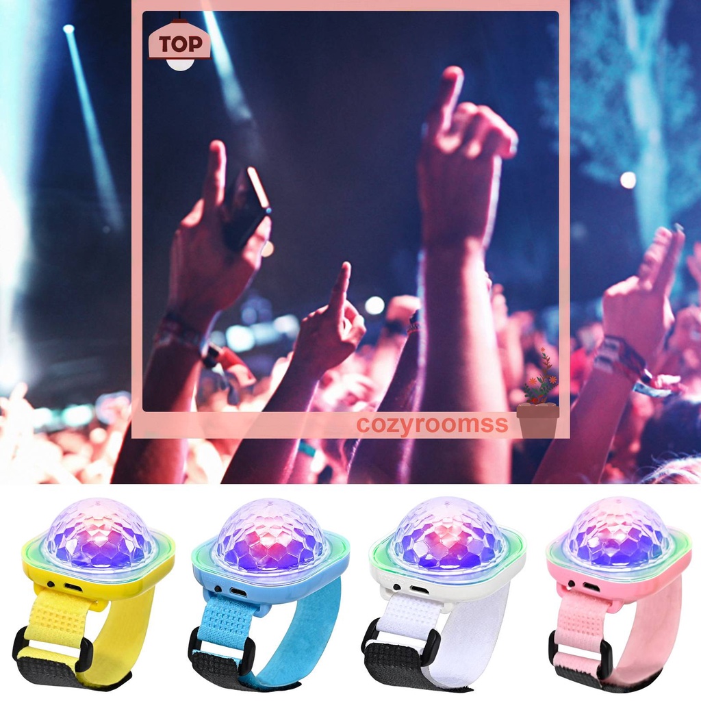 Vòng Đeo Tay Điều Khiển Âm Thanh Đèn Disco 400mAh Kết Nối USB