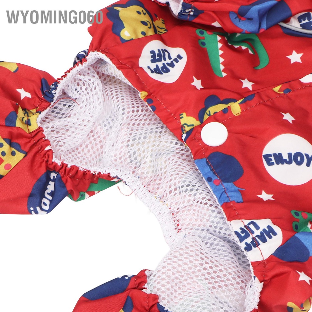 Wyoming060 Áo mưa cho chó trùm đầu Phản quang chống nước 4 chân thú cưng Poncho hầu hết các loài