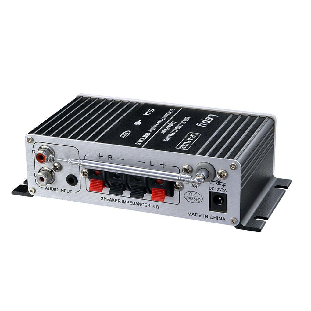 Bộ Khuếch Đại Âm Thanh Kỹ Thuật Số 2 Kênh Bluetooth HIFI FM Cho Xe Hơi