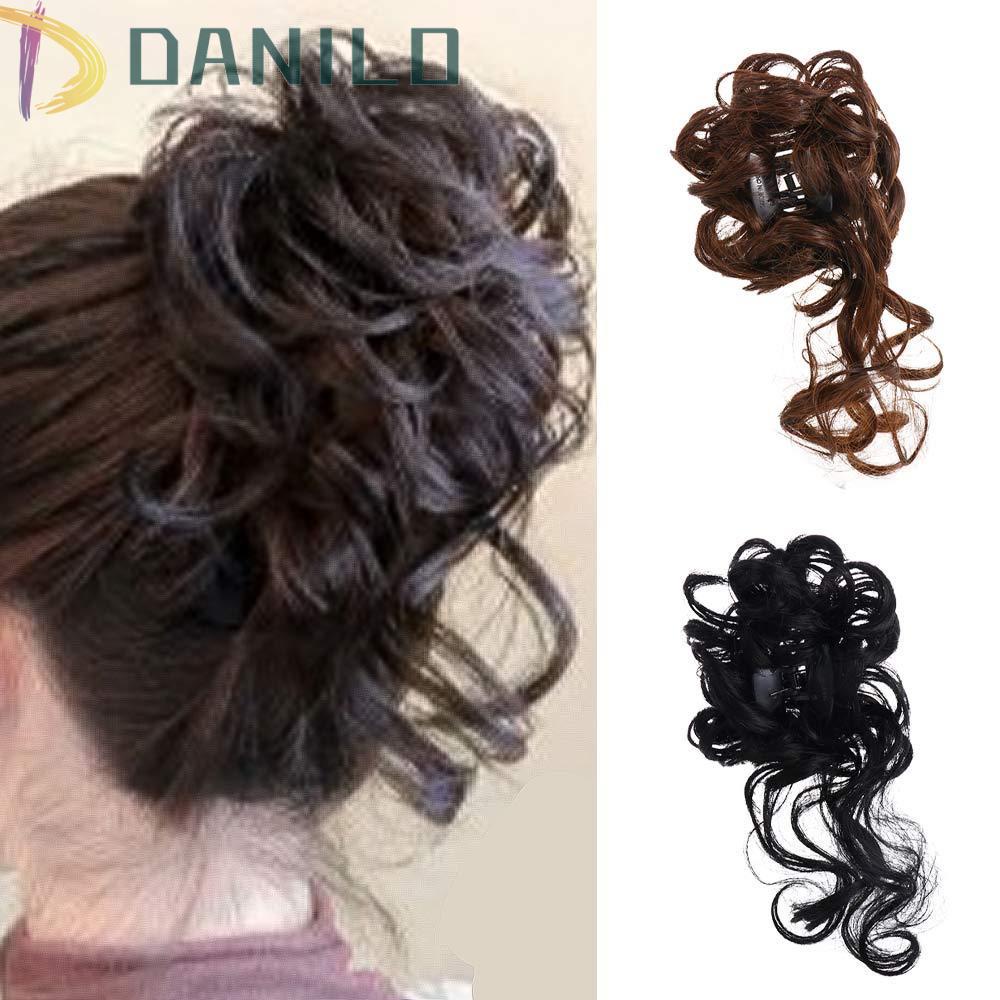 DANILO Tóc Giả Bằng Sợi Tổng Hợp Màu Đen / Nâu Thời Trang Dành Cho Nữ