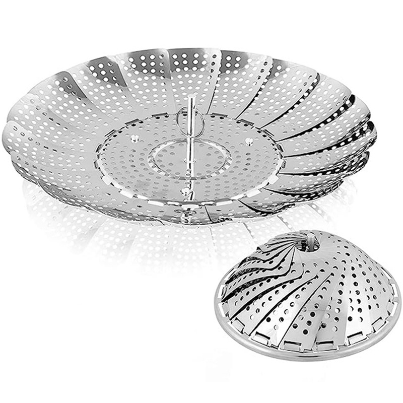 1 Rổ Hấp Rau Củ Quả Bằng Thép Không Gỉ Cao Cấp Có Thể Gấp Gọn