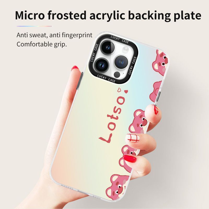 Ốp Điện Thoại Màu Laser Họa Tiết Gấu / Dâu Tây Dễ Thương Cho Iphonexr128Plus 1314 Promax