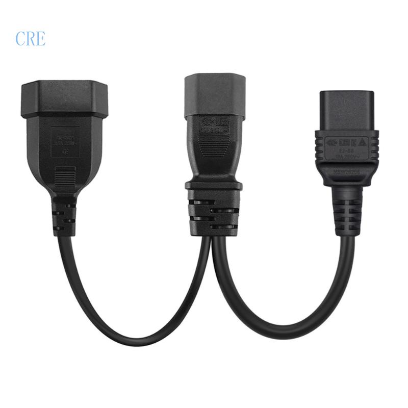 Dây Cáp Nối Chuyển Đổi Điện IEC320 C14 Sang IEC320 C19 + EU4 0mm AC 3 Male Sang Female