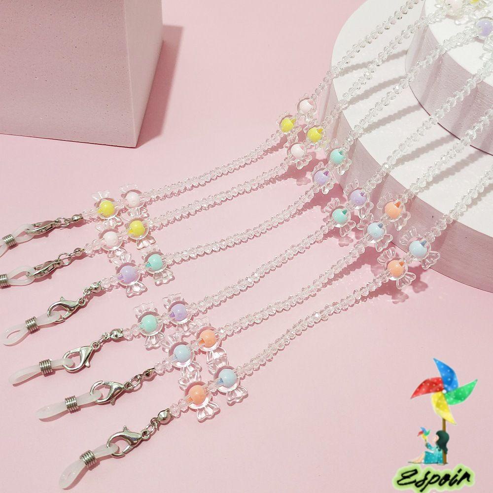 ESPO Dây Đeo Giữ Mắt Kính Xỏ Hạt Nhiều Màu Sắc Dễ Thương Cho Bé Gái