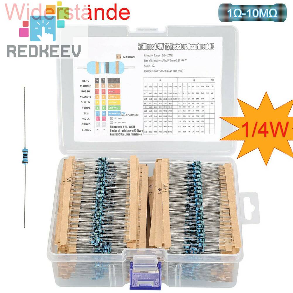 Set 2600 Điện Trở 130 Giá Trị 0.25W 1 / 4W Chuyên Dụng