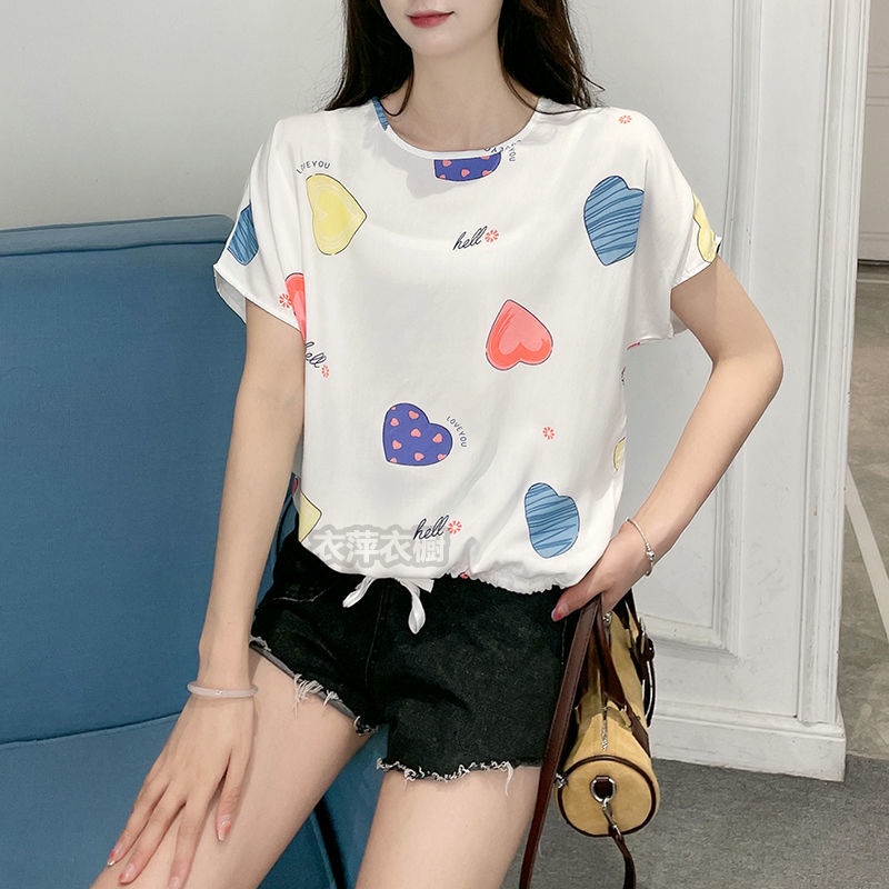 Áo Thun Tay Ngắn Dáng Rộng Hoạ Tiết In Có Size Lớn