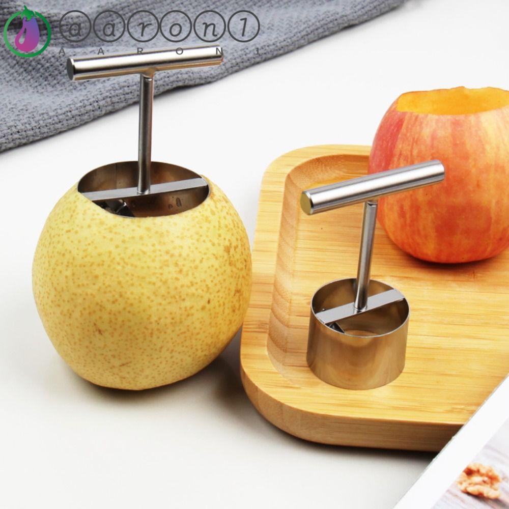 AARON1 Dụng Cụ Tách Lõi Dứa Cà Chua Cầm Tay Bằng Thép Không Gỉ Dễ Sử Dụng