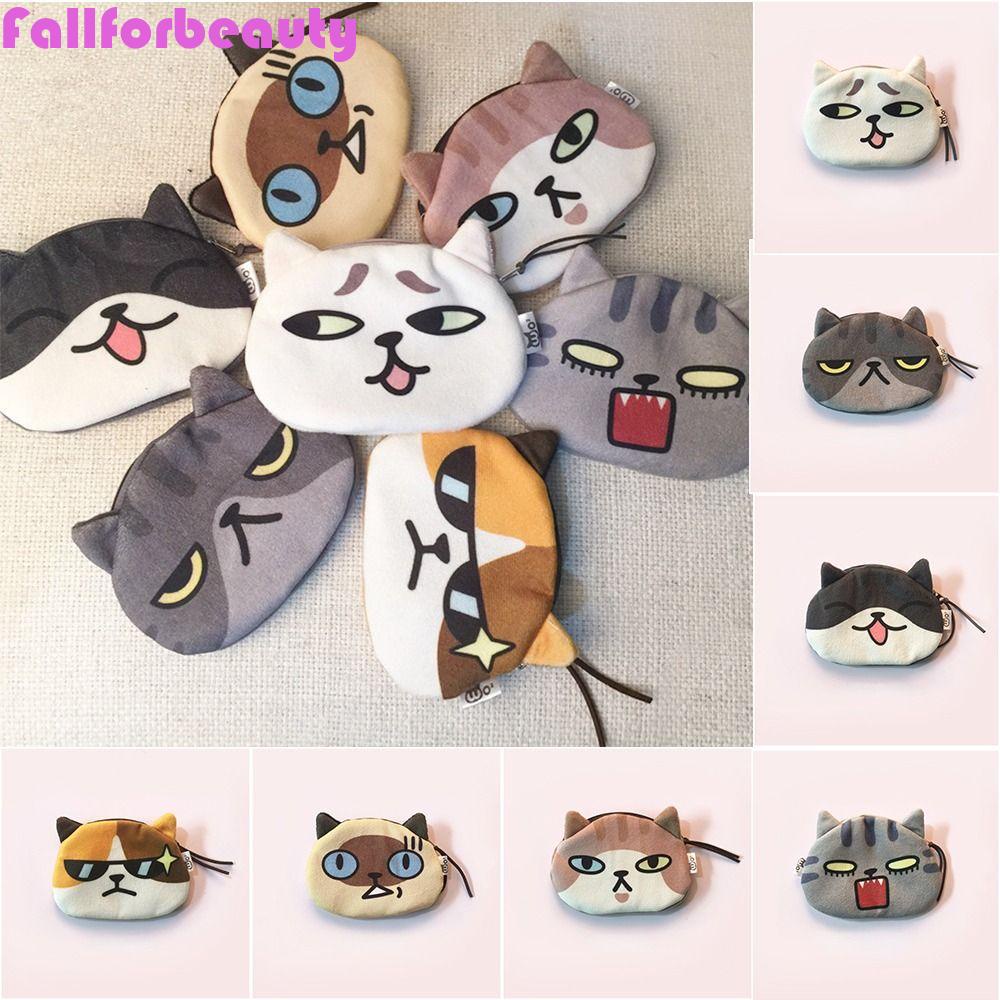 Túi Đựng Mỹ Phẩm / Tiền Xu / Tai Nghe Hình Mèo Hoạt Hình Dễ Thương